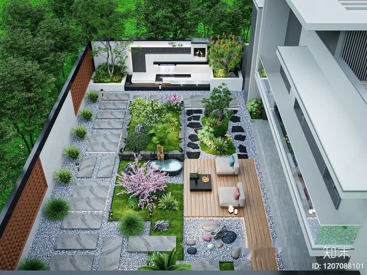 Modern Outdoor Patio 3D Model – 6893 – VRAY Render