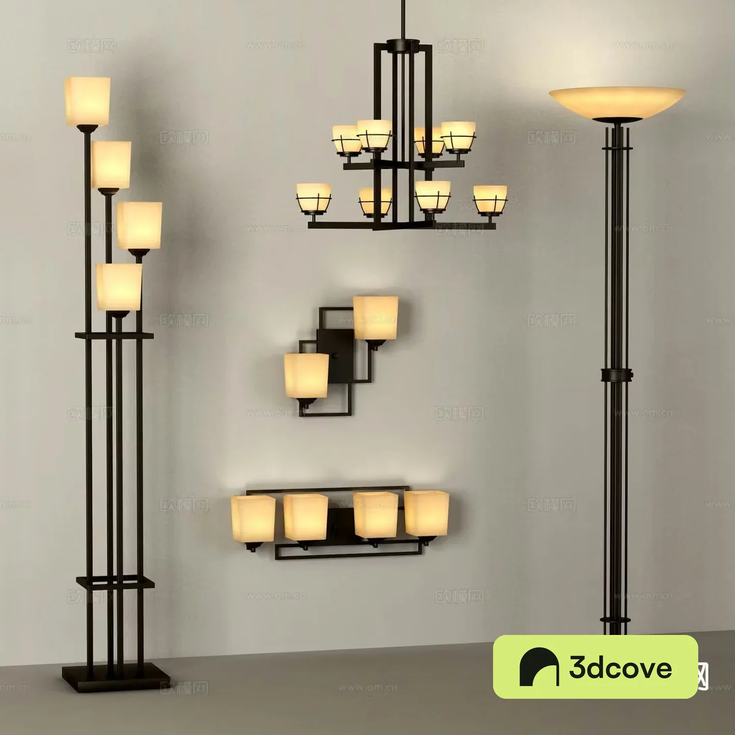 New Chinese style chandelier wall lamp floor lamp