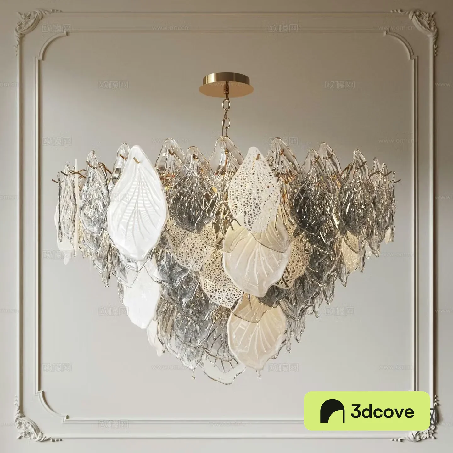French glass chandelier petal chandelier