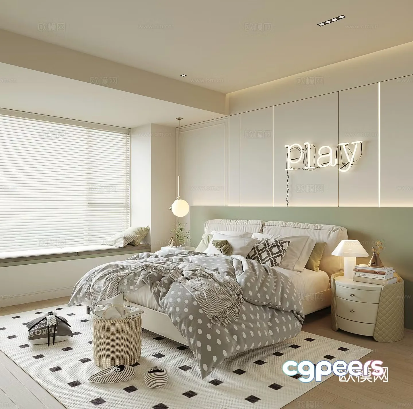 Modern home bedroom 3d model
