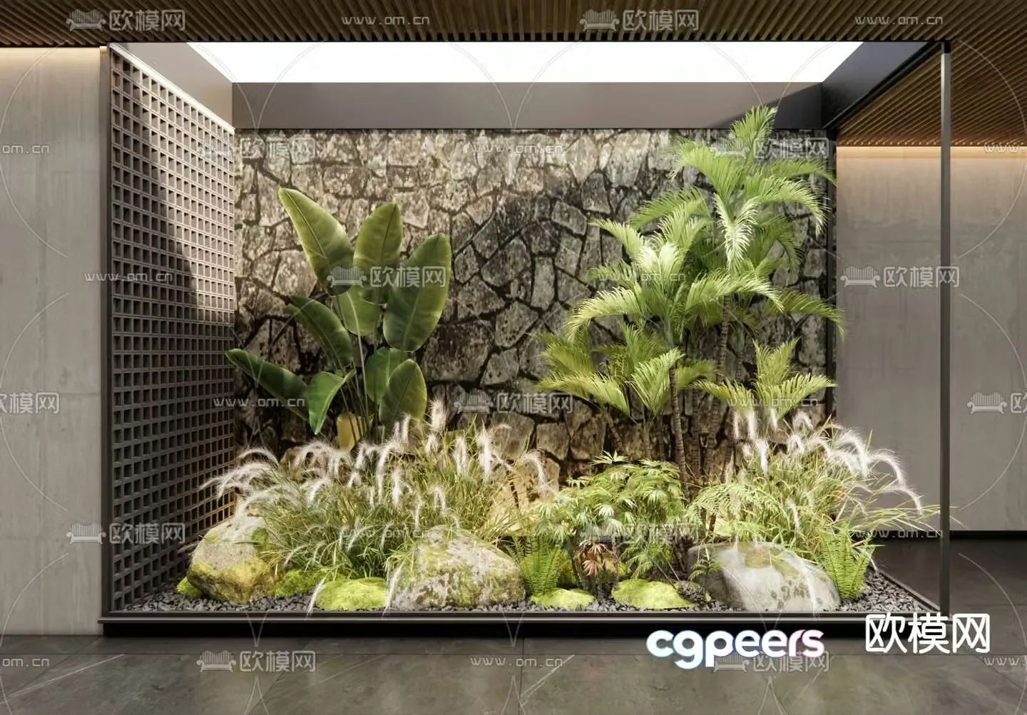 Indoor landscape plant landscaping 3d model