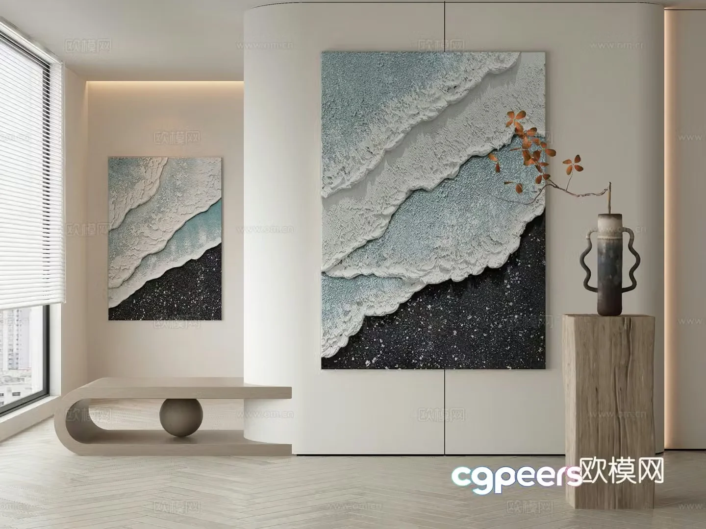 Modern Wasabi Hanging Painting Oil Painting 3D Model