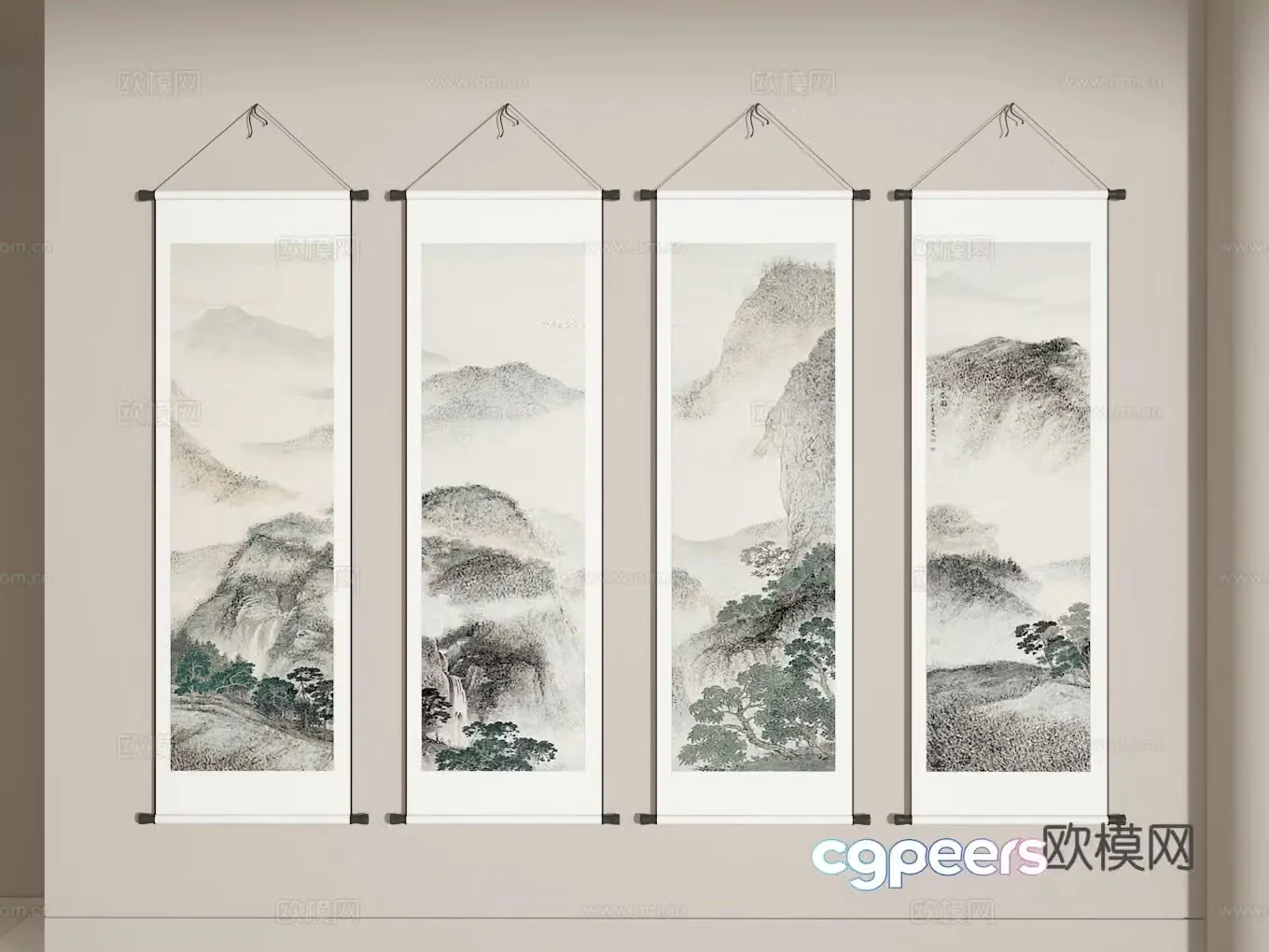 Landscape painting 3d model