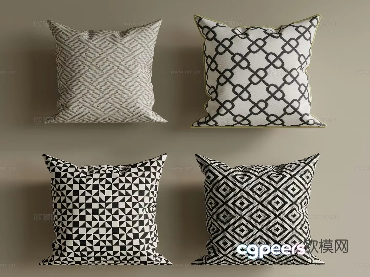 French American pillow sofa pillow 3D model