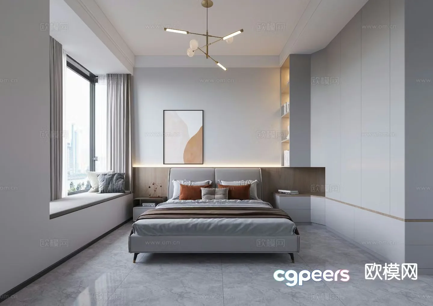 Modern bedroom master bedroom 3d model