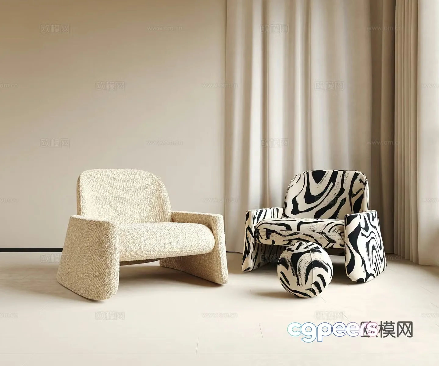 Modern leisure chair 3d model