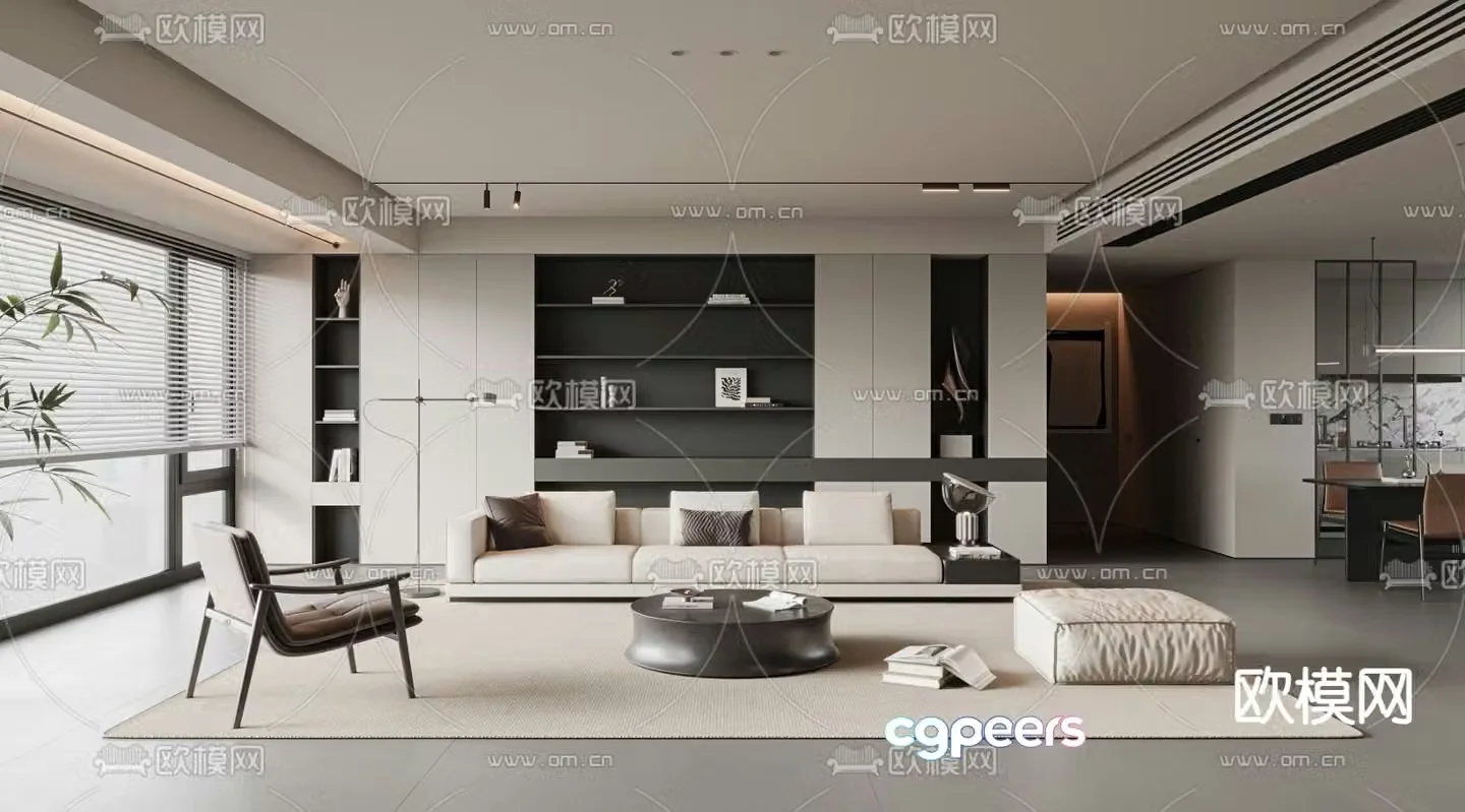 Minimalist living room 3D model