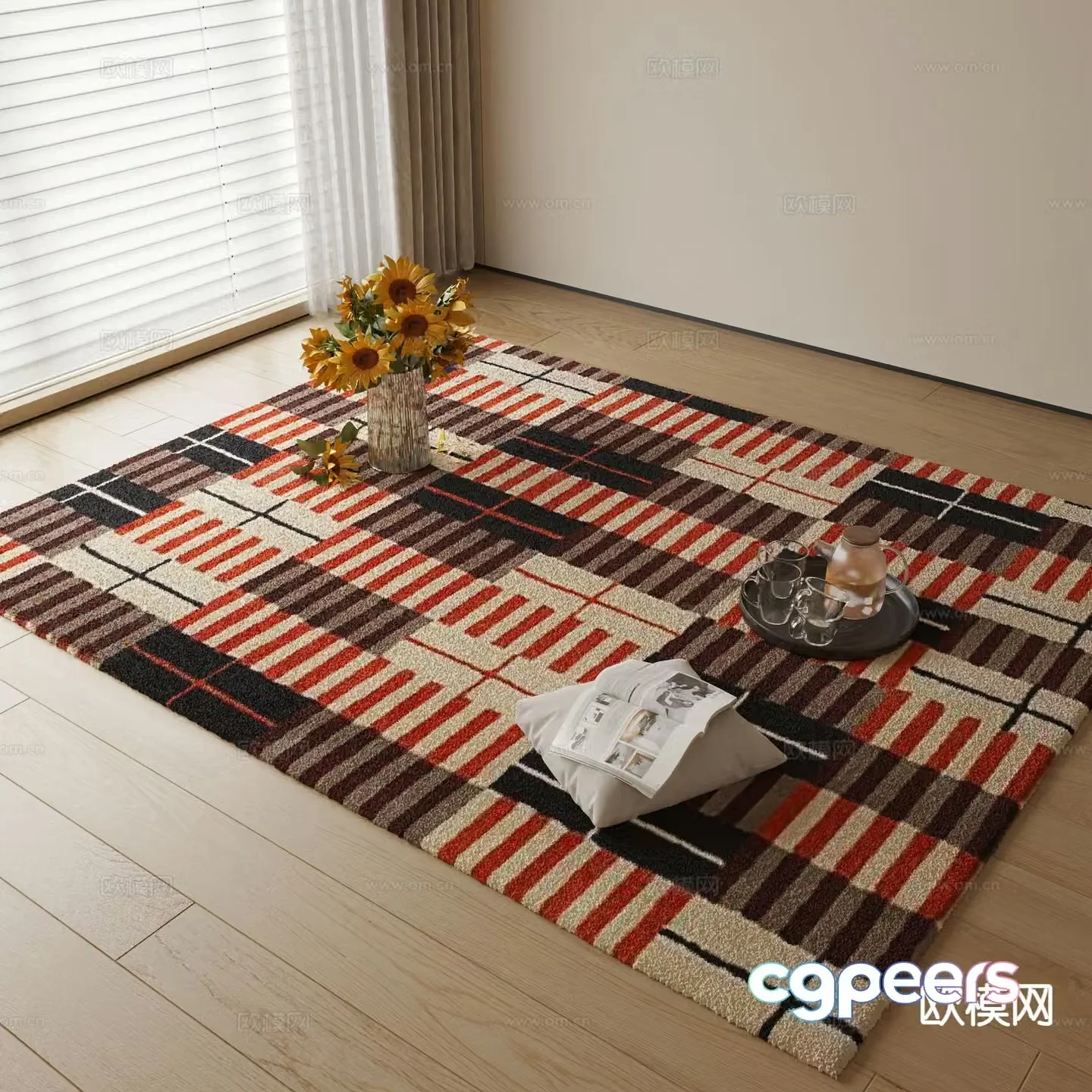 French vintage carpet 3d model