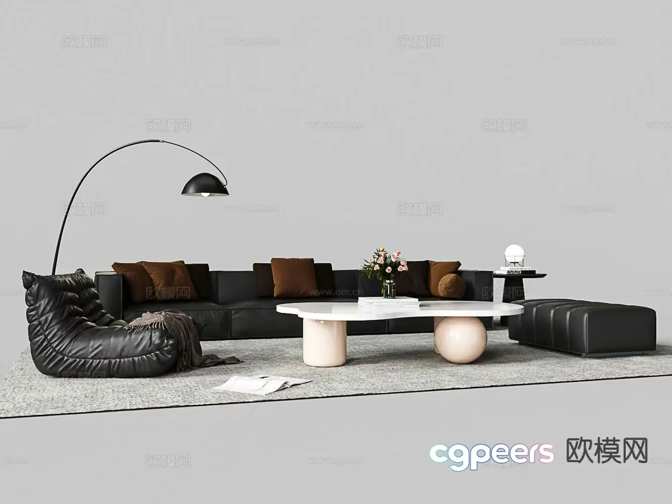 Technology cloth sofa modular sofa 3d model