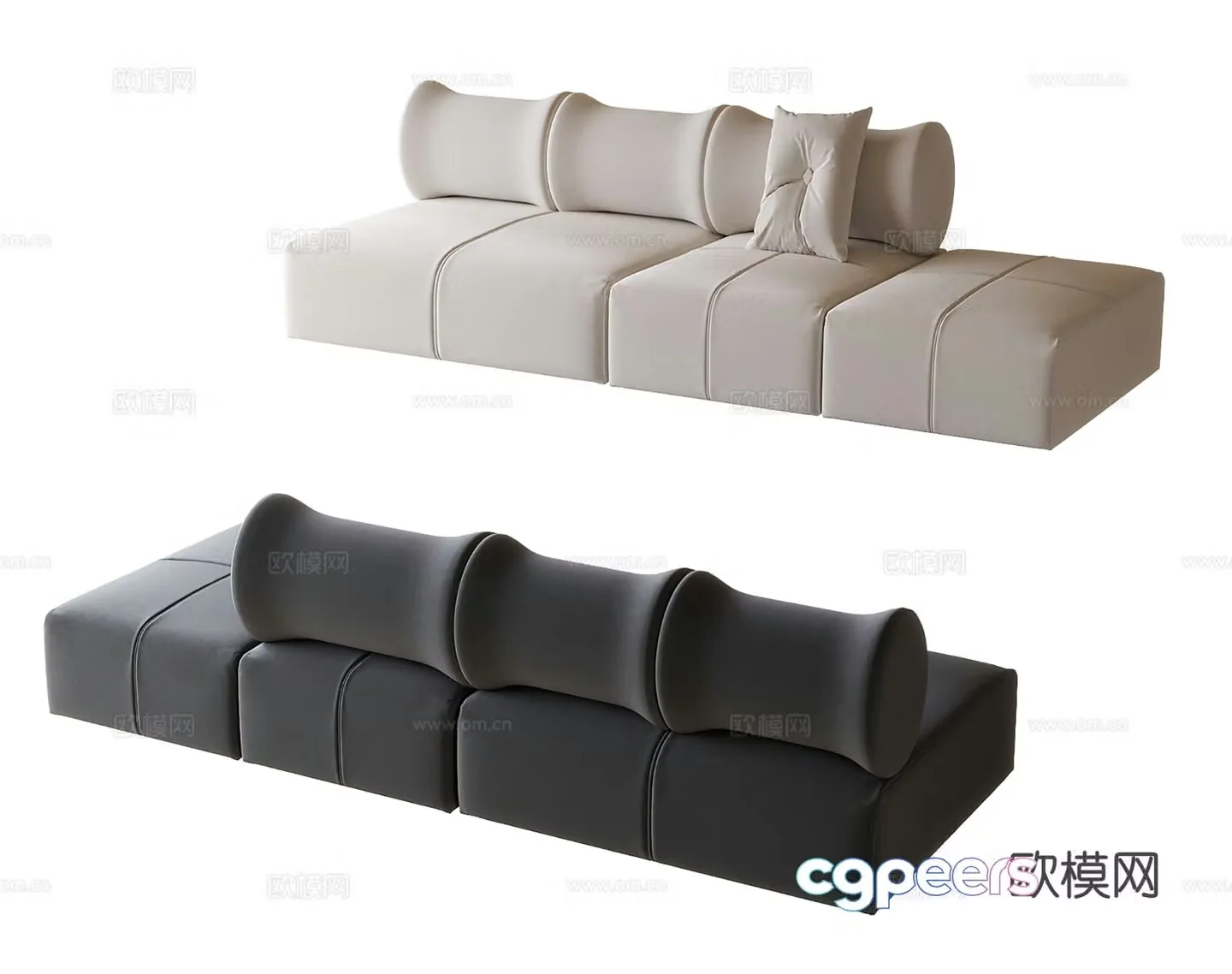 Modern living room sofa multi-person sofa 3d model