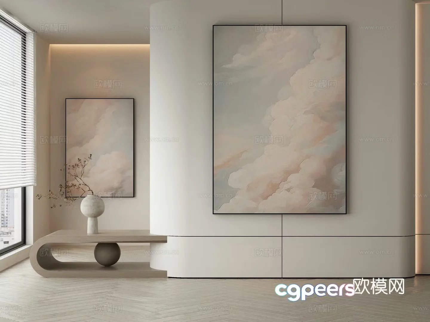 Modern landscape painting decorative painting 3d model