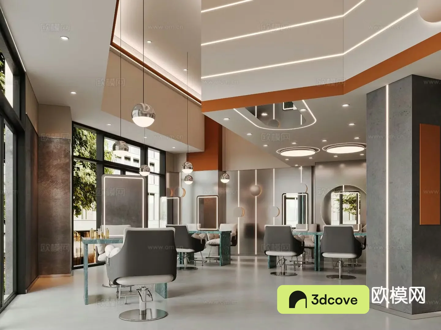 Modern barber shop shampoo shop