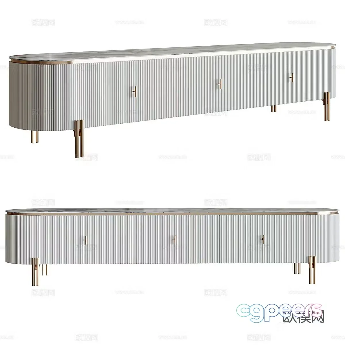 Modern light luxury TV cabinet 3D model