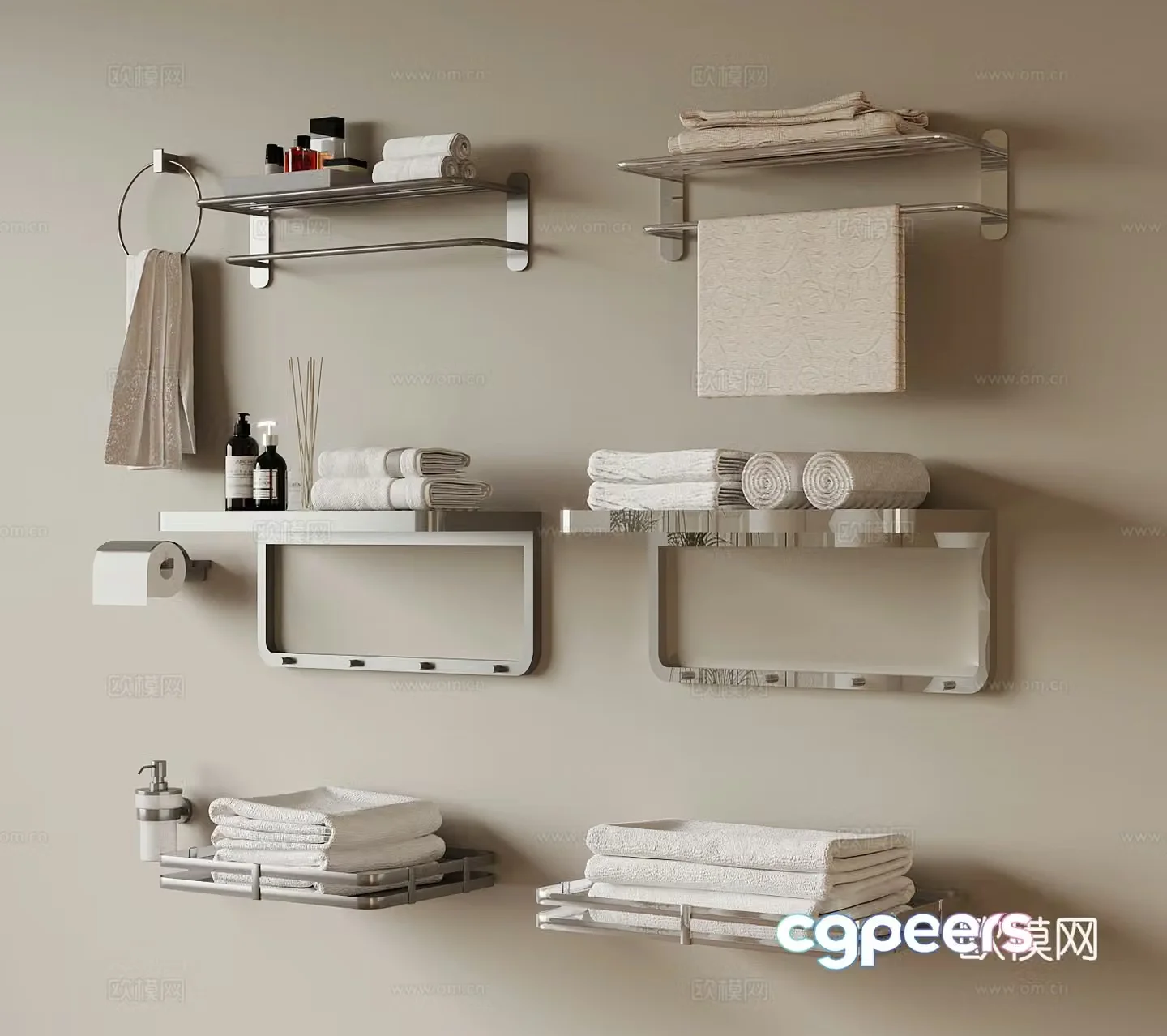 Modern towel rack 3d model