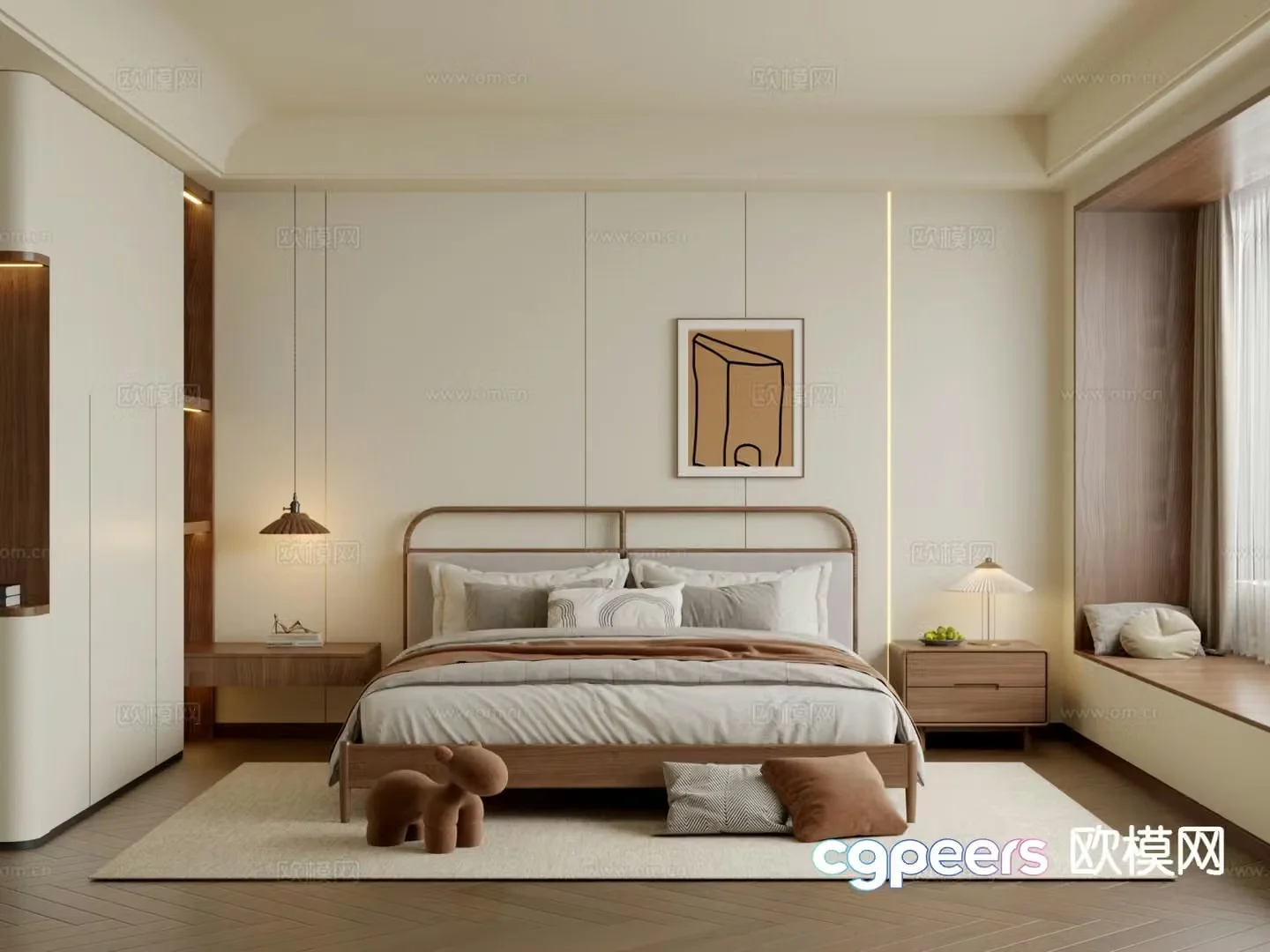 Wabi Sabi bedroom master bedroom 3d model