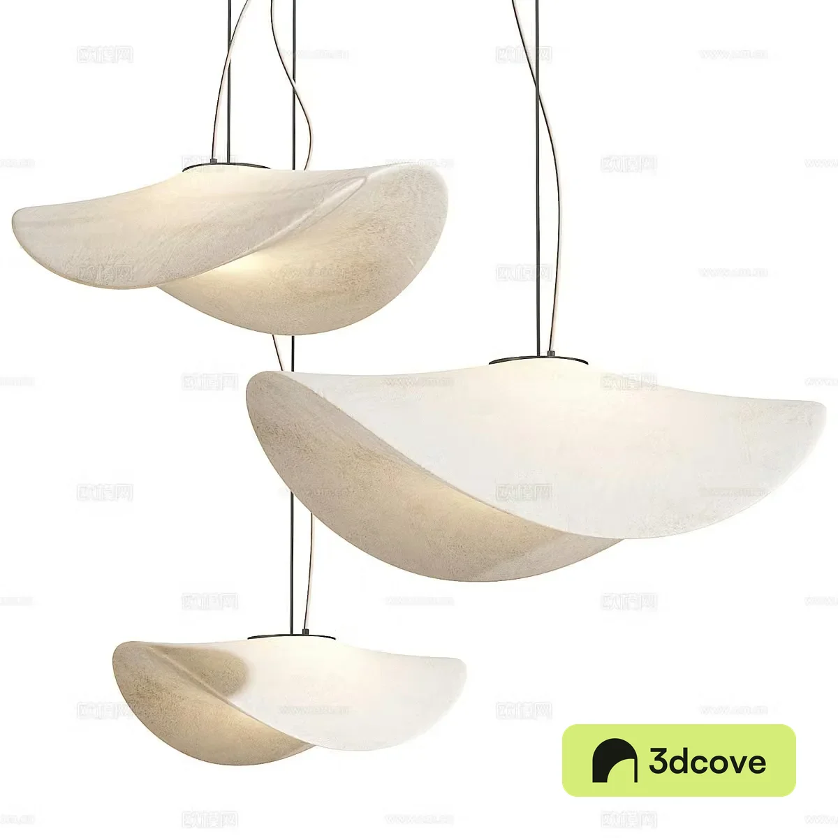 Cream-White Chandelier Art Chandelier Wasabi Chandelier Bed and Breakfast Chandelier Bedside Chandelier Bedside Chandelier Bar hang 3D Model