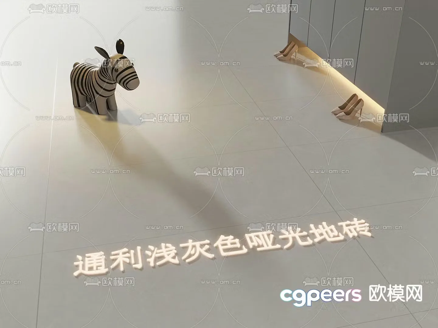 Light gray floor tiles Matte tiles Soft light tiles 3d model