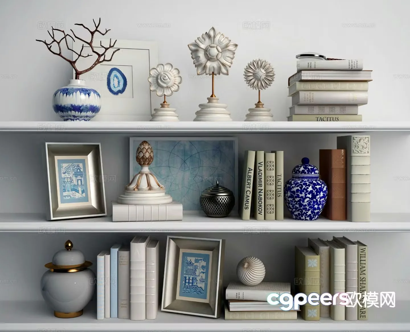 Modern decorations photo frames porcelain ornaments 3d model