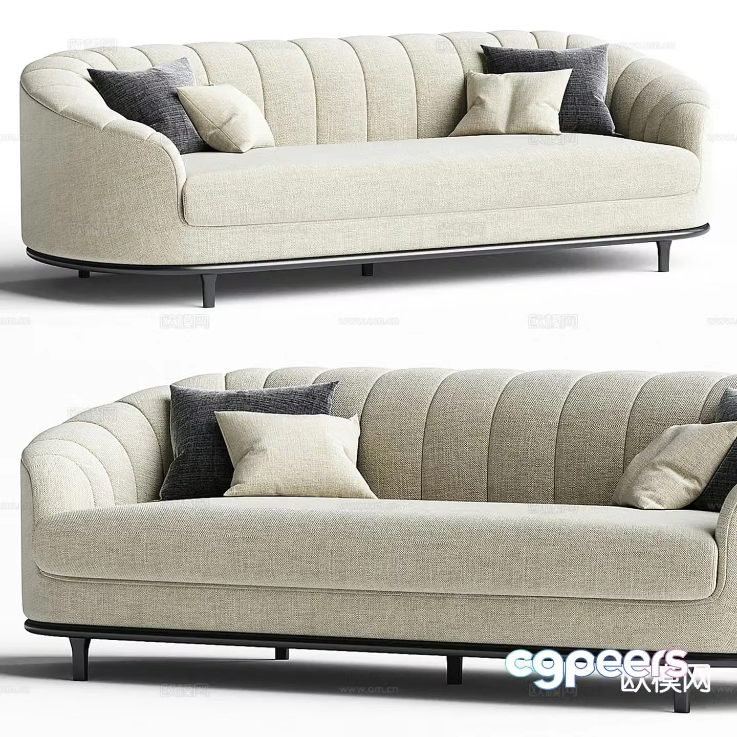 Eichholtz double sofa upholstered sofa 3d model