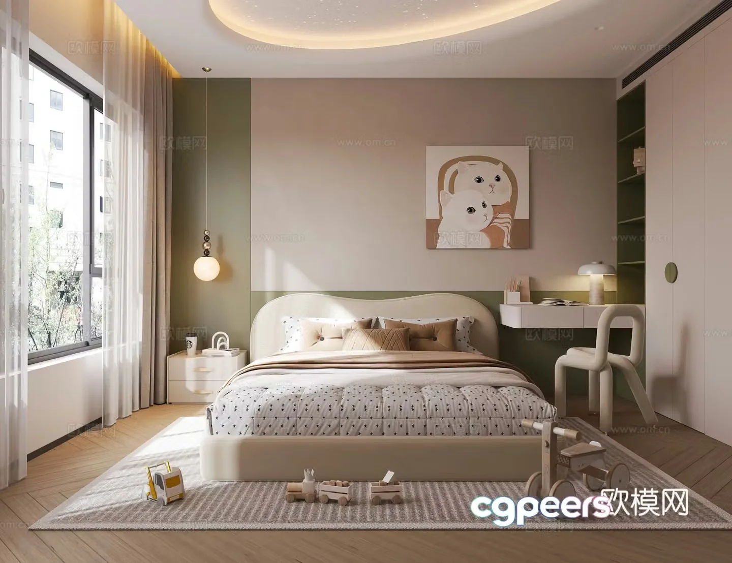 Modern children’s room girl’s room 3d model