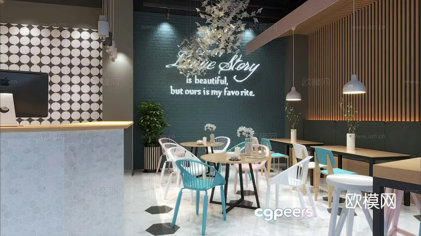 Modern cafe 3d model