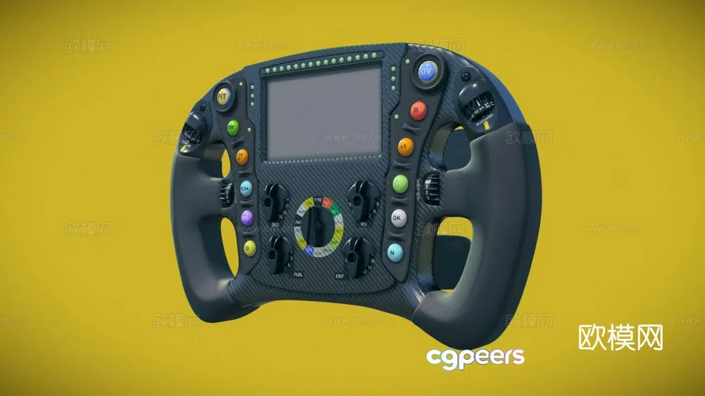 Game console steering wheel 3d model