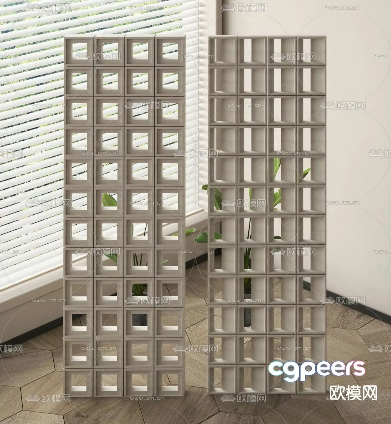 Cement brick partition Hollow brick partition 3D model