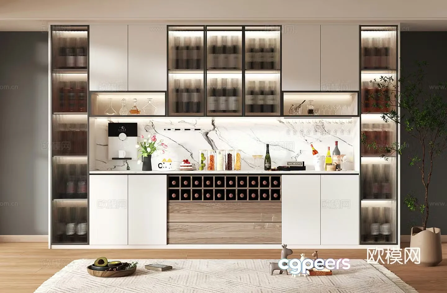 Wine cabinet design Wine cabinet red wine cabinet bar wine cabinet partition wine cabinet 3D model