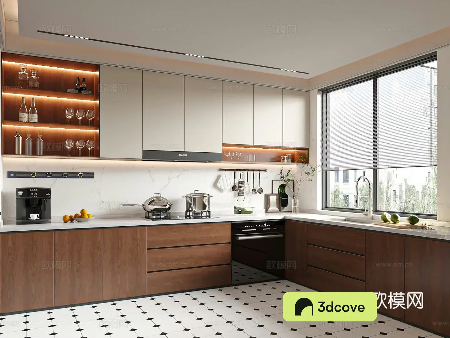 Modern medieval style kitchen open kitchen