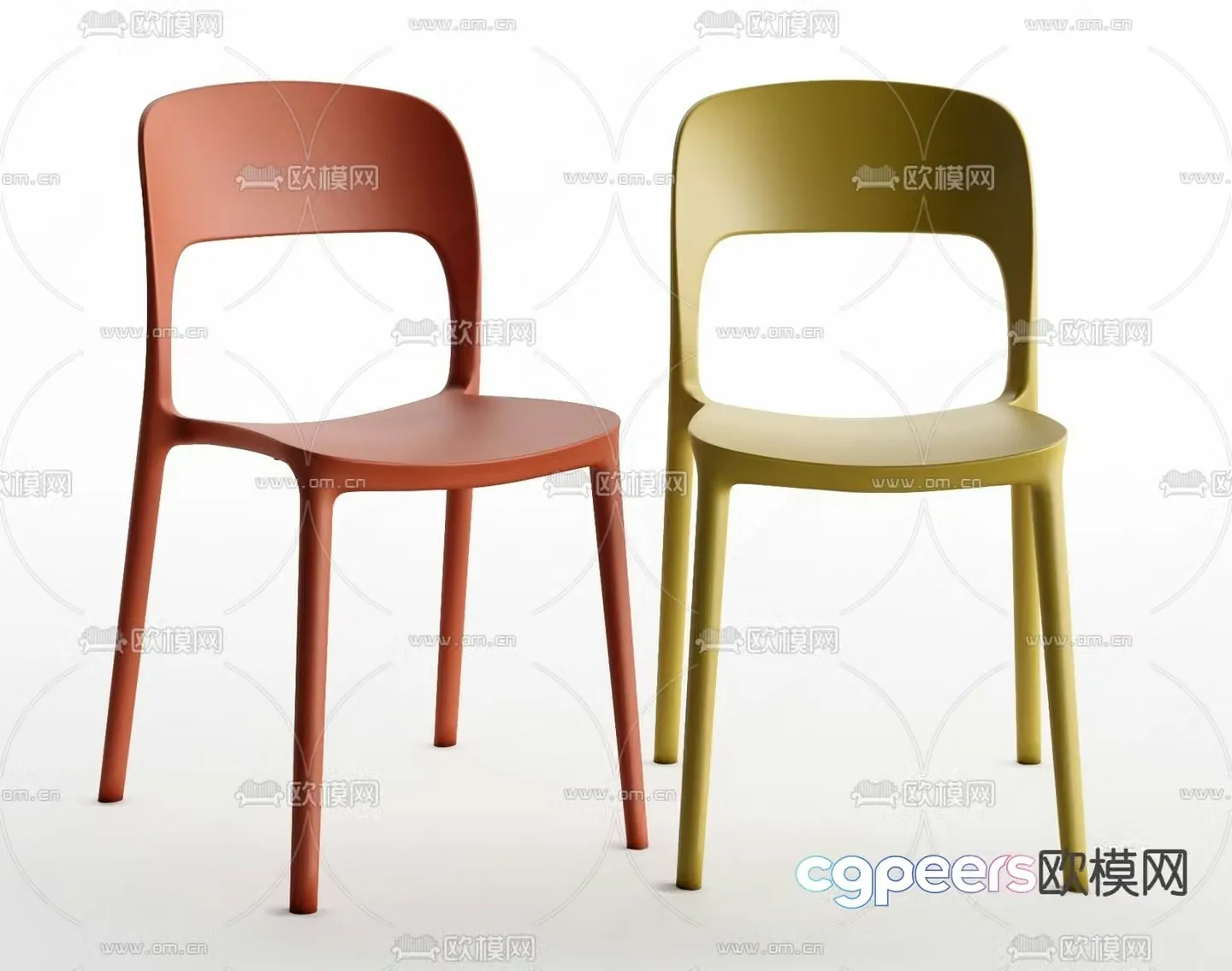 Modern dining chair single chair 3d model