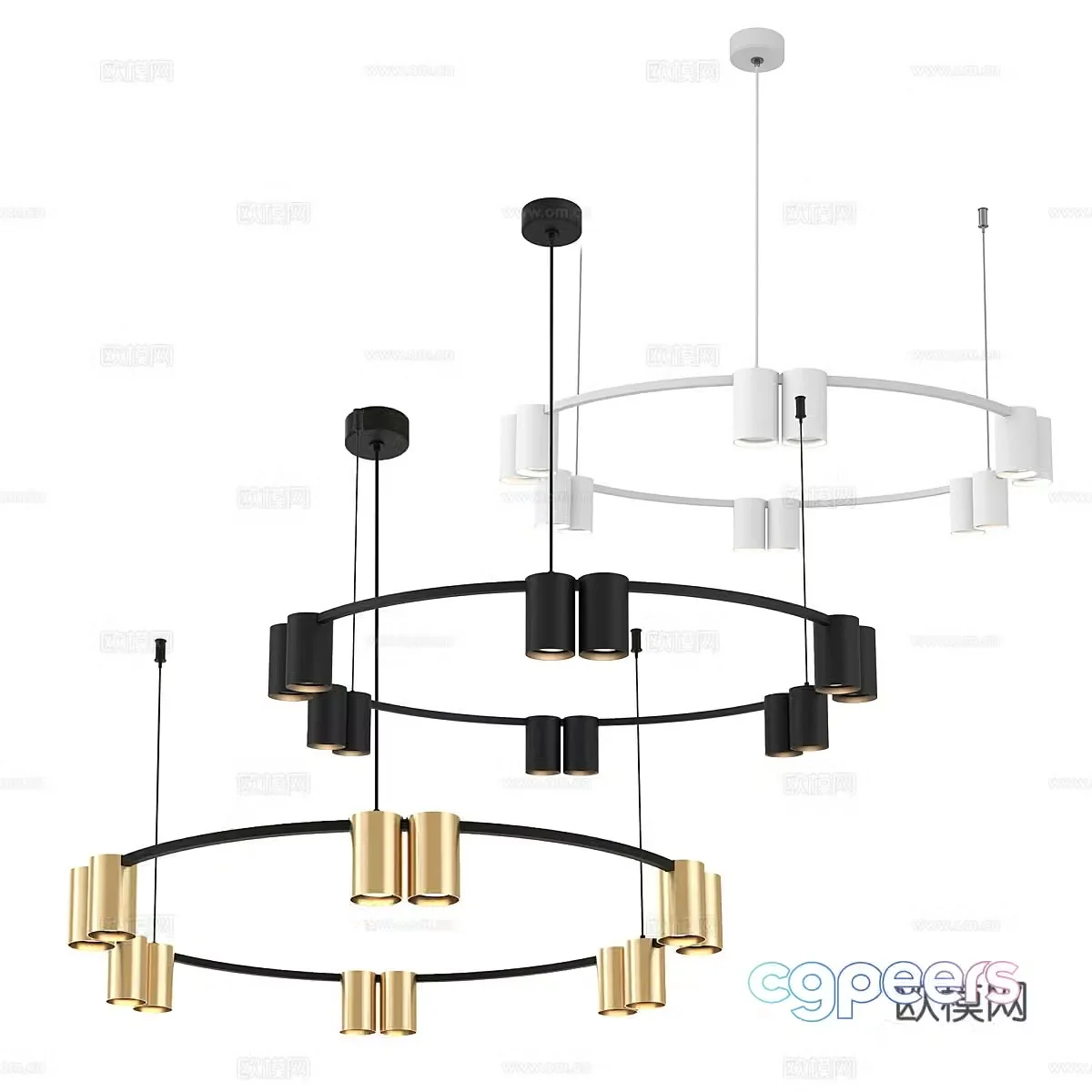 Modern simple light luxury chandeliers chandeliers Simple light luxury chandeliers Living room chandeliers Lamp 3D model