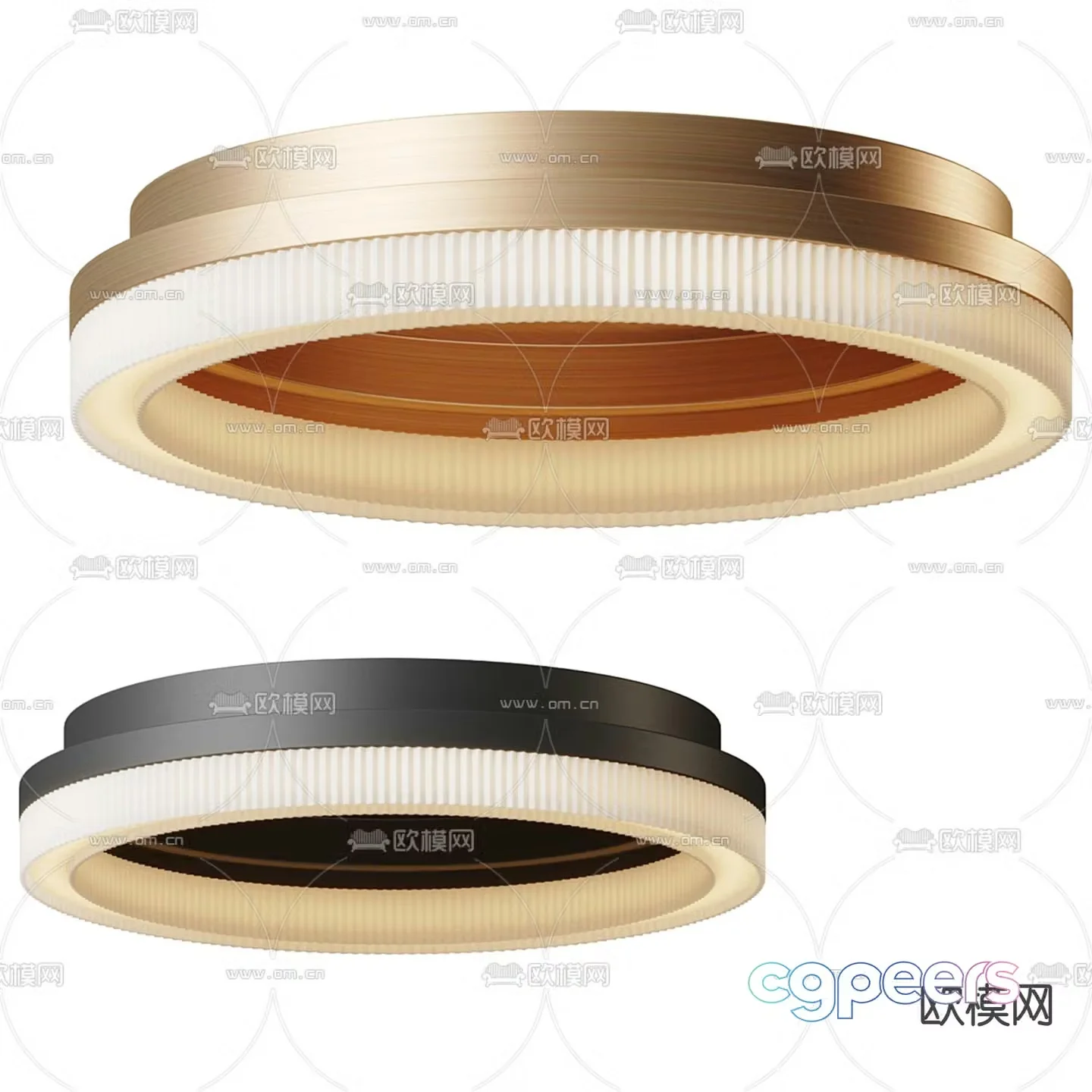Light luxury round ceiling lamp 3D model