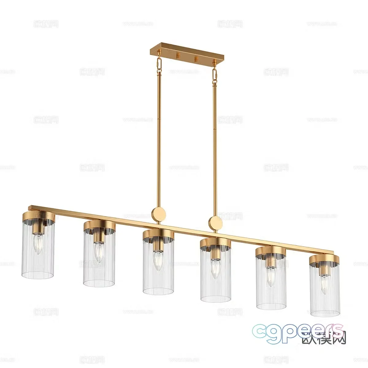 Modern restaurant chandeliers long chandeliers 3d model