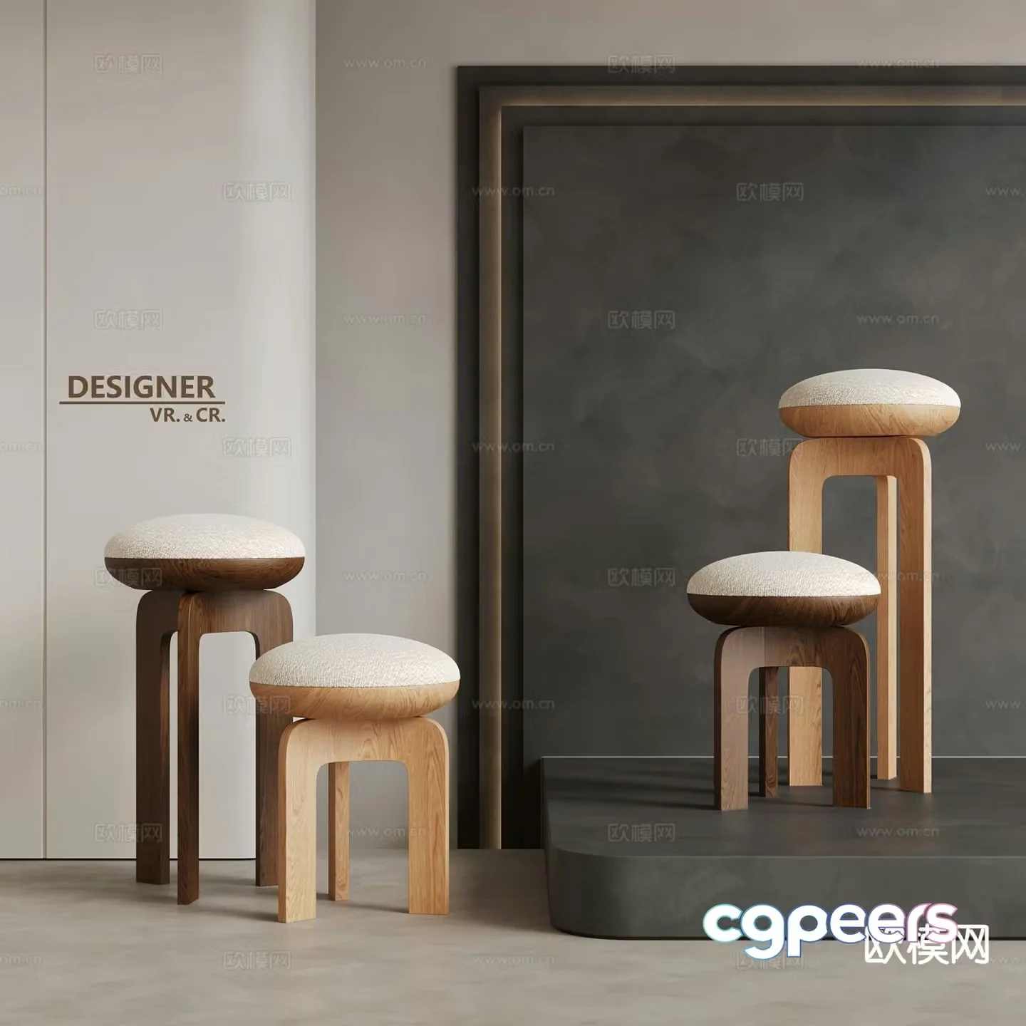 Modern bar chair chair single chair 3d model