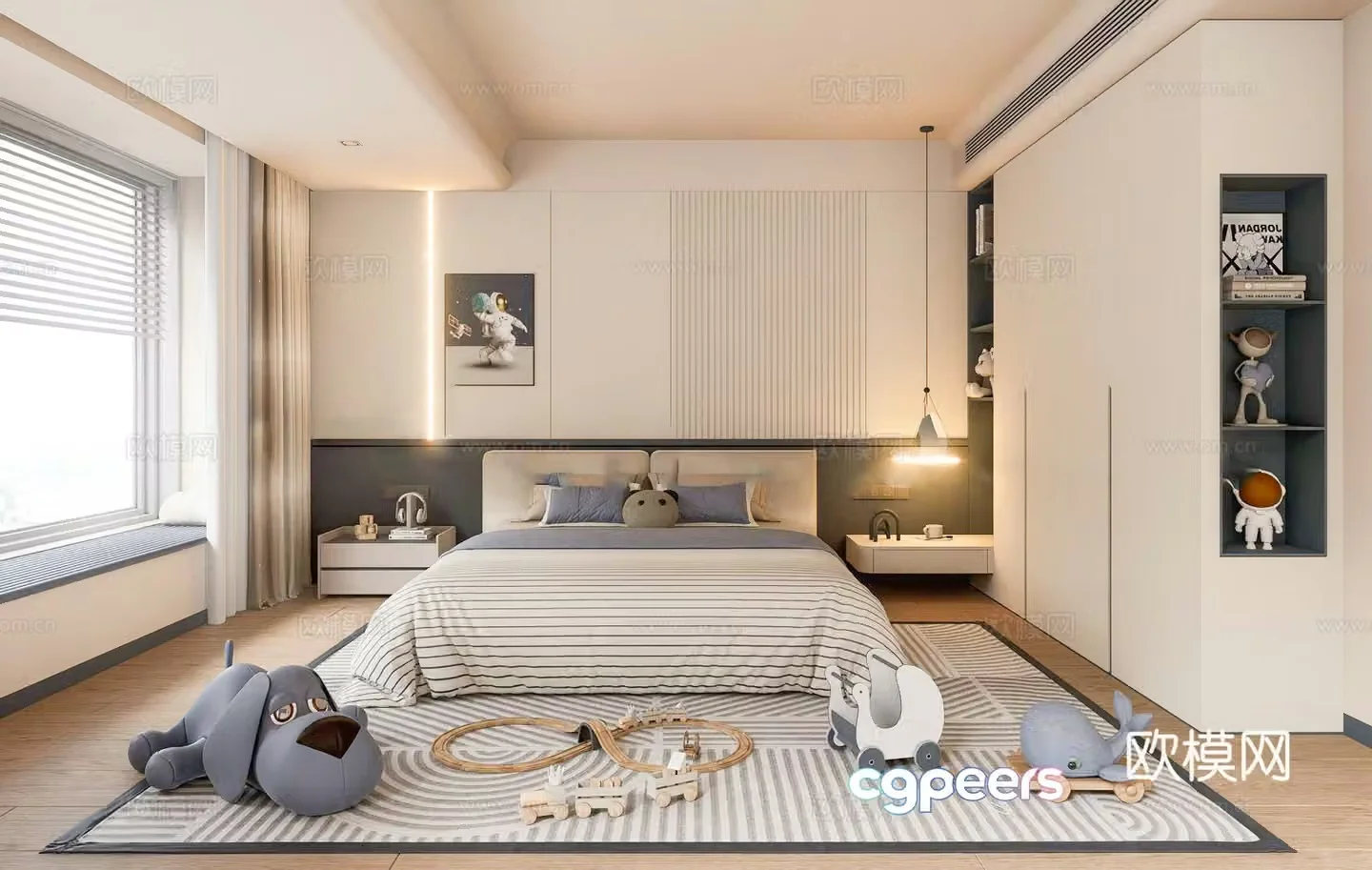 Modern children’s room boys’ children’s bedroom indoor children’s room children’s room boys’ 3D model