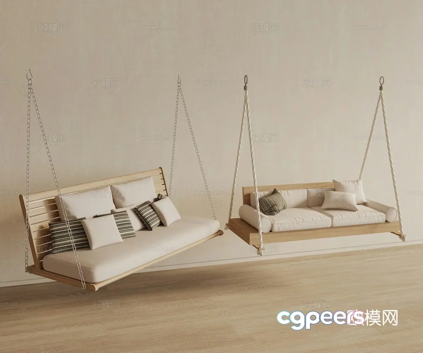 New Chinese style hanging chair garden chair swing 3d model