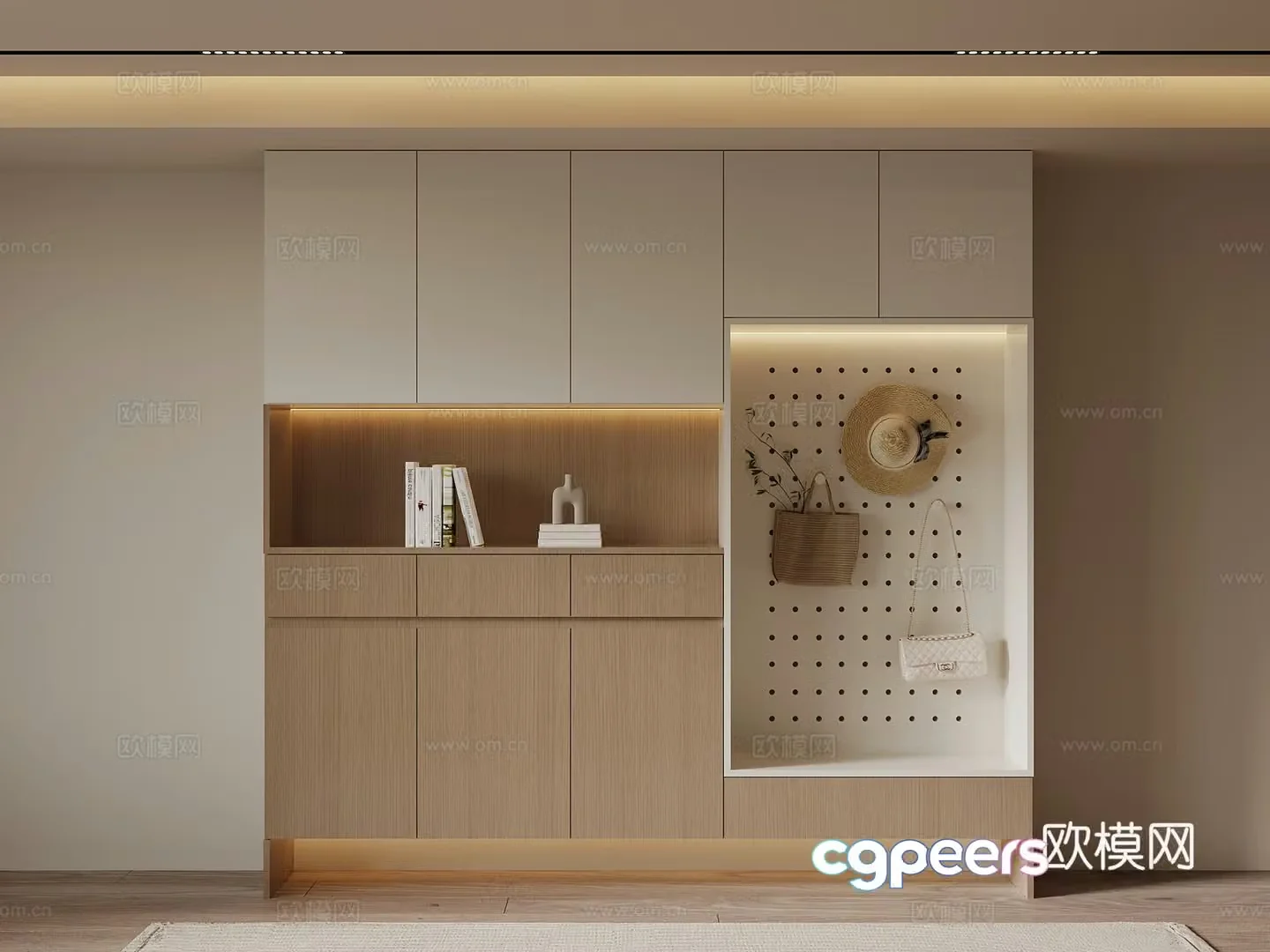 Middle-aged shoe cabinet 3D model