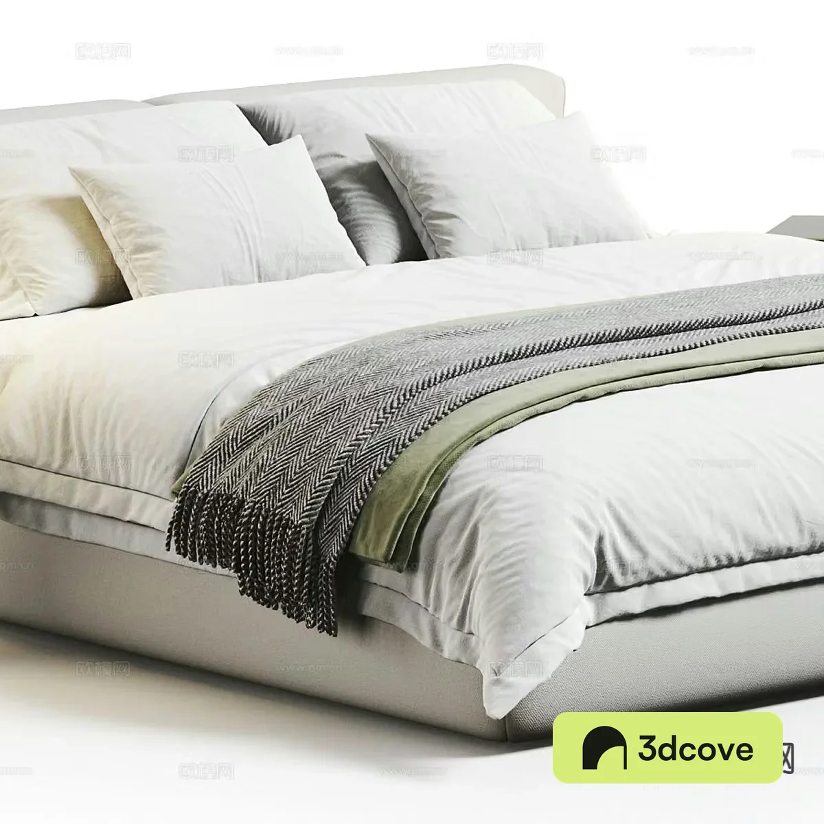 Fabric bed double bed