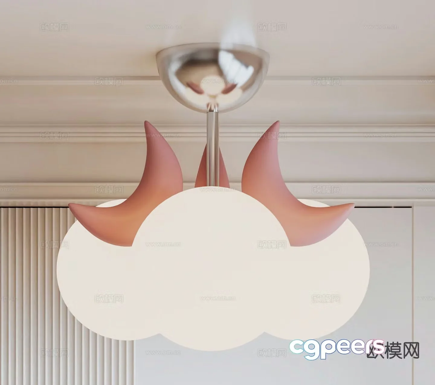Cream style chandelier children’s chandelier 3d model
