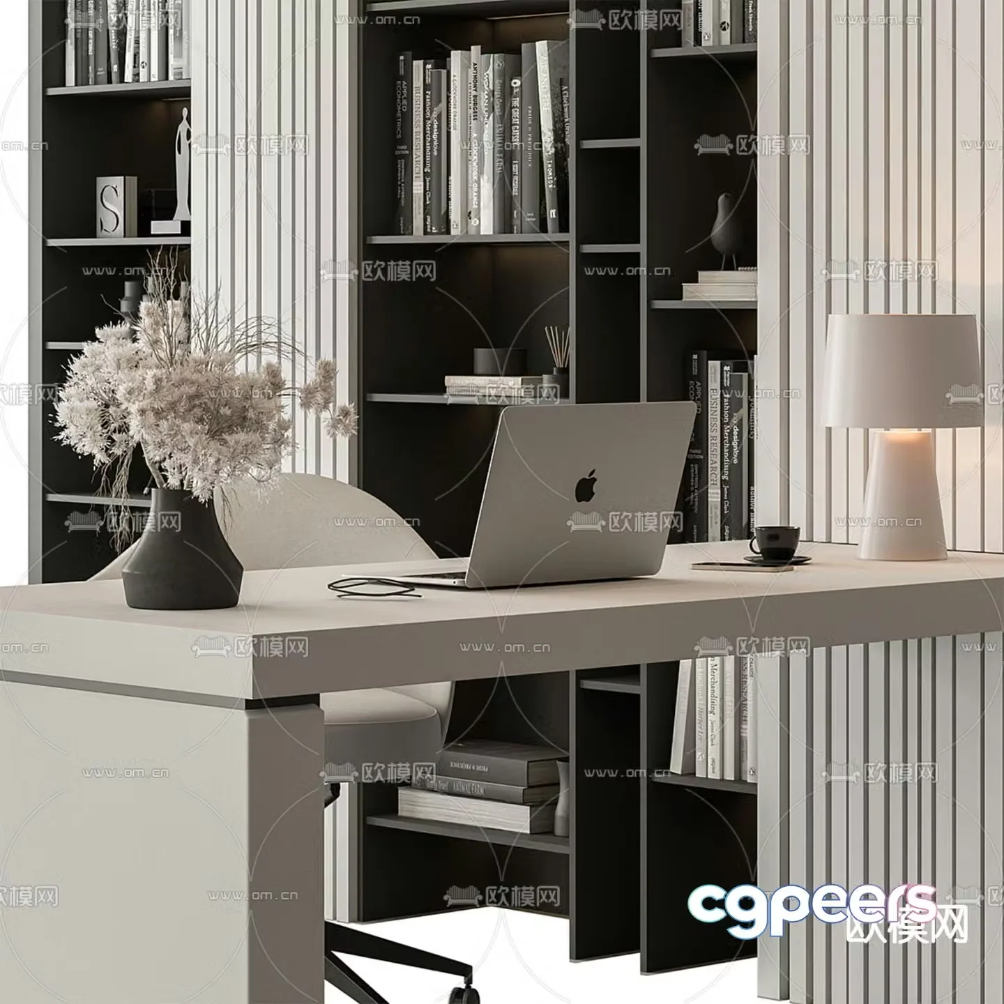 Modern office desk desk 3d model
