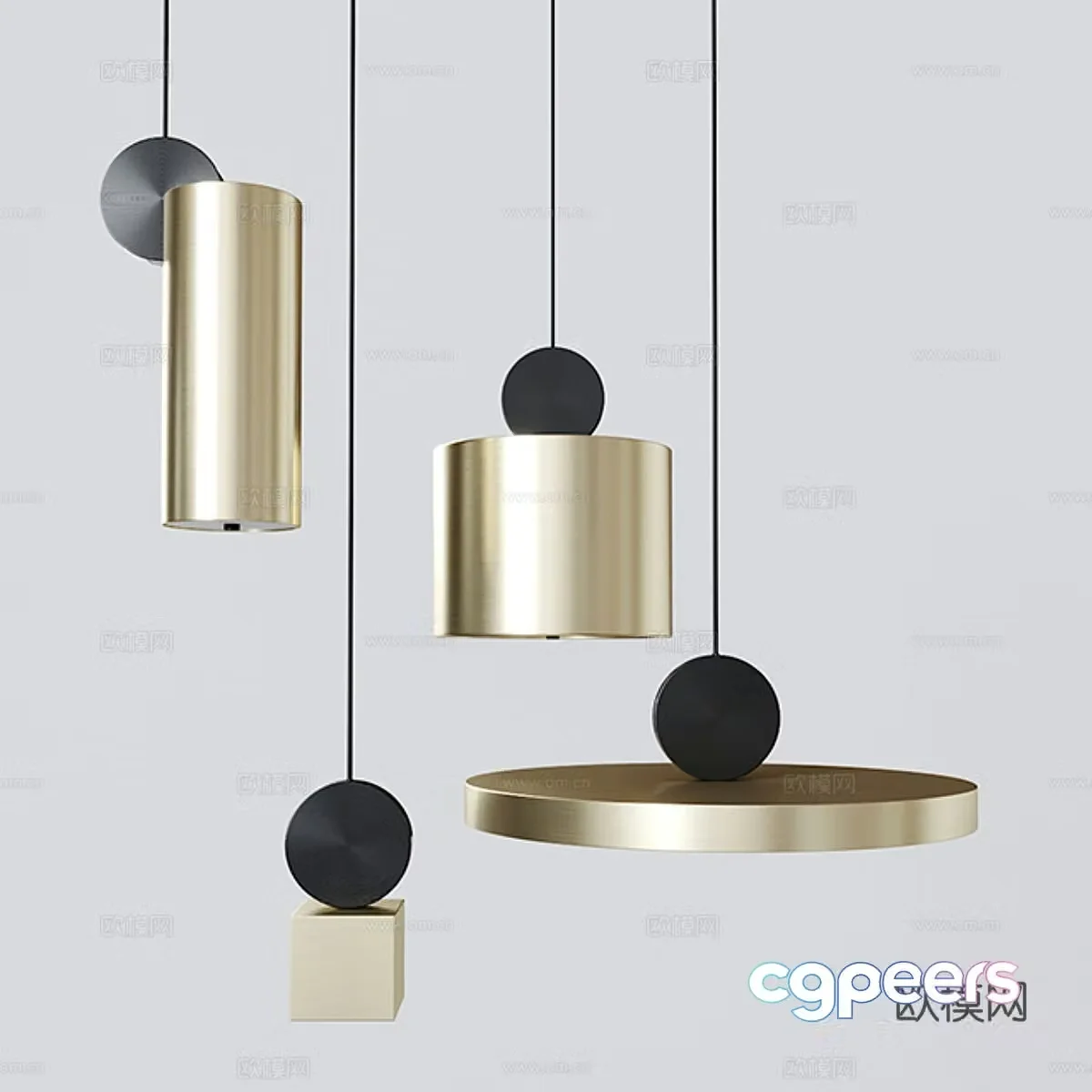 Modern Italian minimalist Calee hanging cable light 3d model