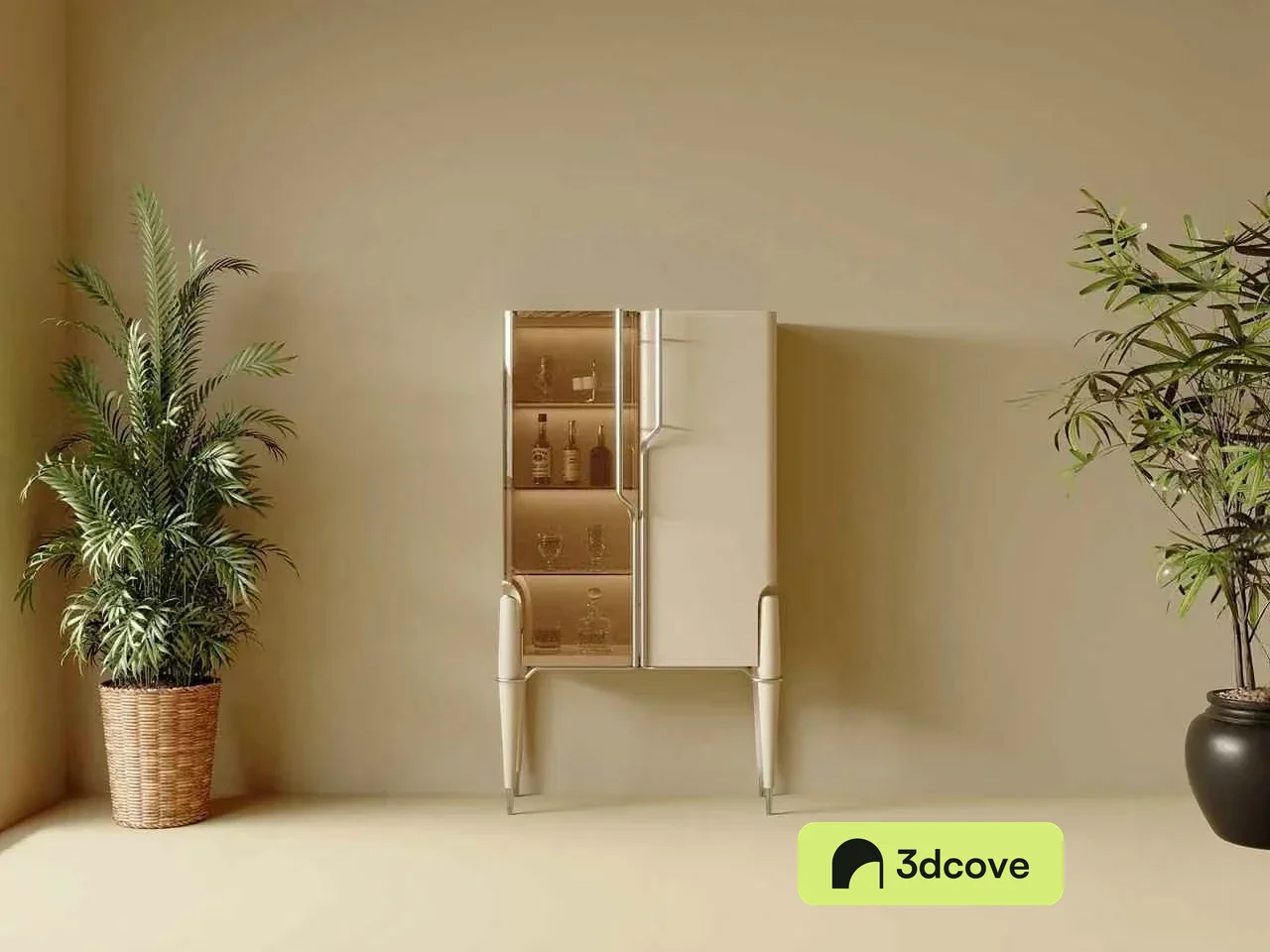 Modern Cabinet With Glass Doors