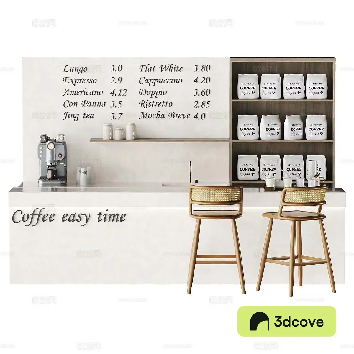 Modern creamy cafe bar