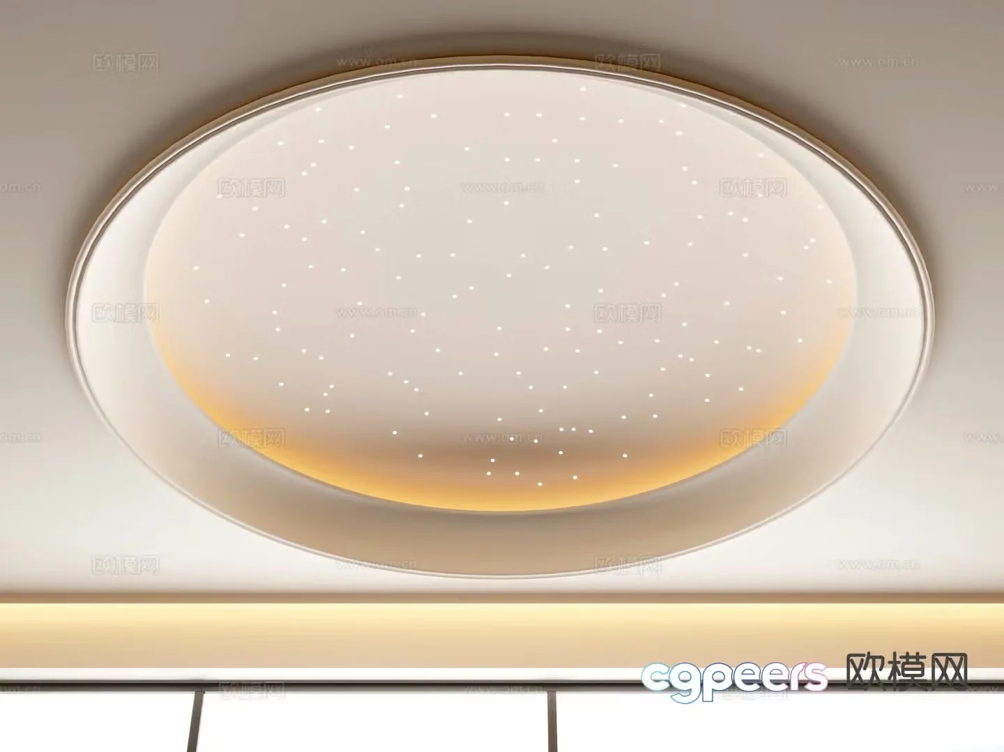 Modern circular ceiling starry sky ceiling 3d model