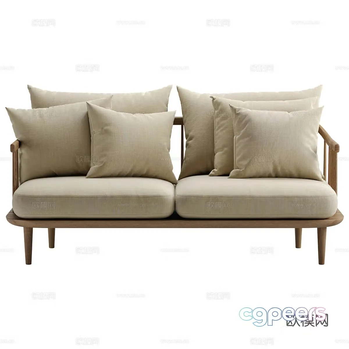 3d model of double sofa