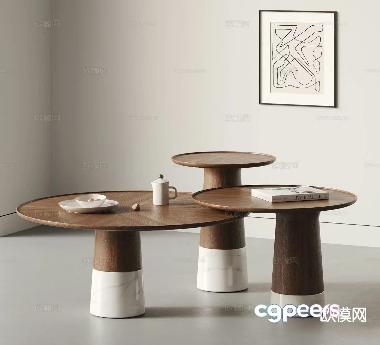 Medieval style mother-in-law coffee table 3D model
