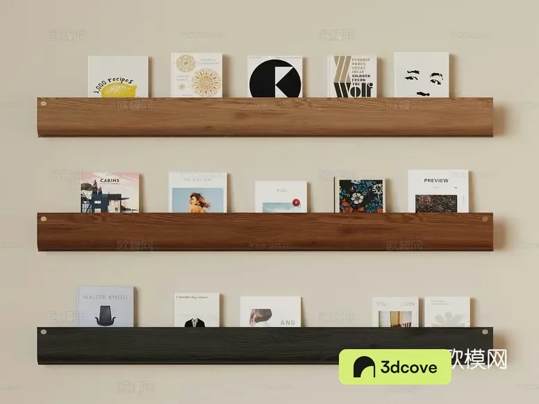 Wooden Shelves With Books On Them