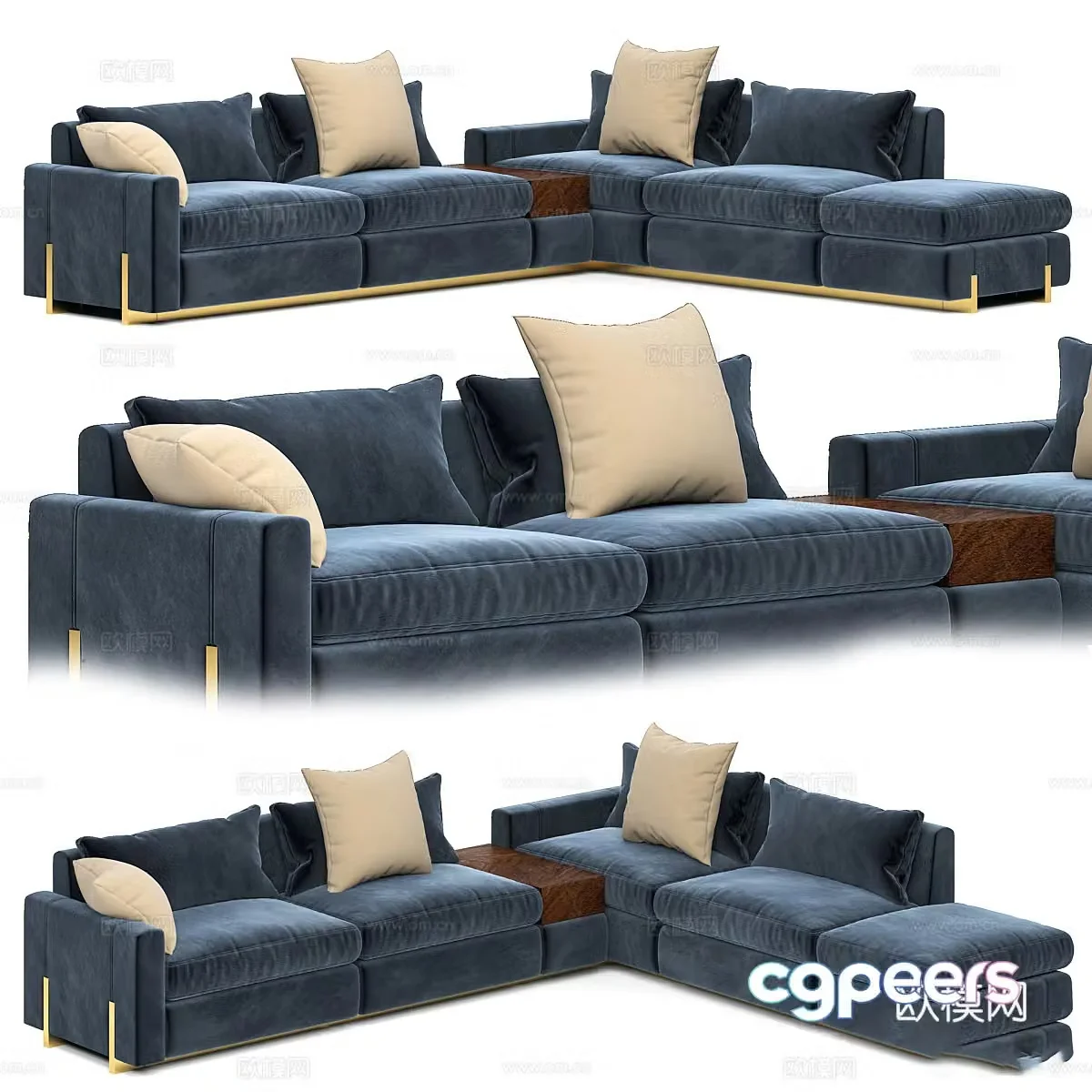 Modern light luxury Mario modular sofa 3D model