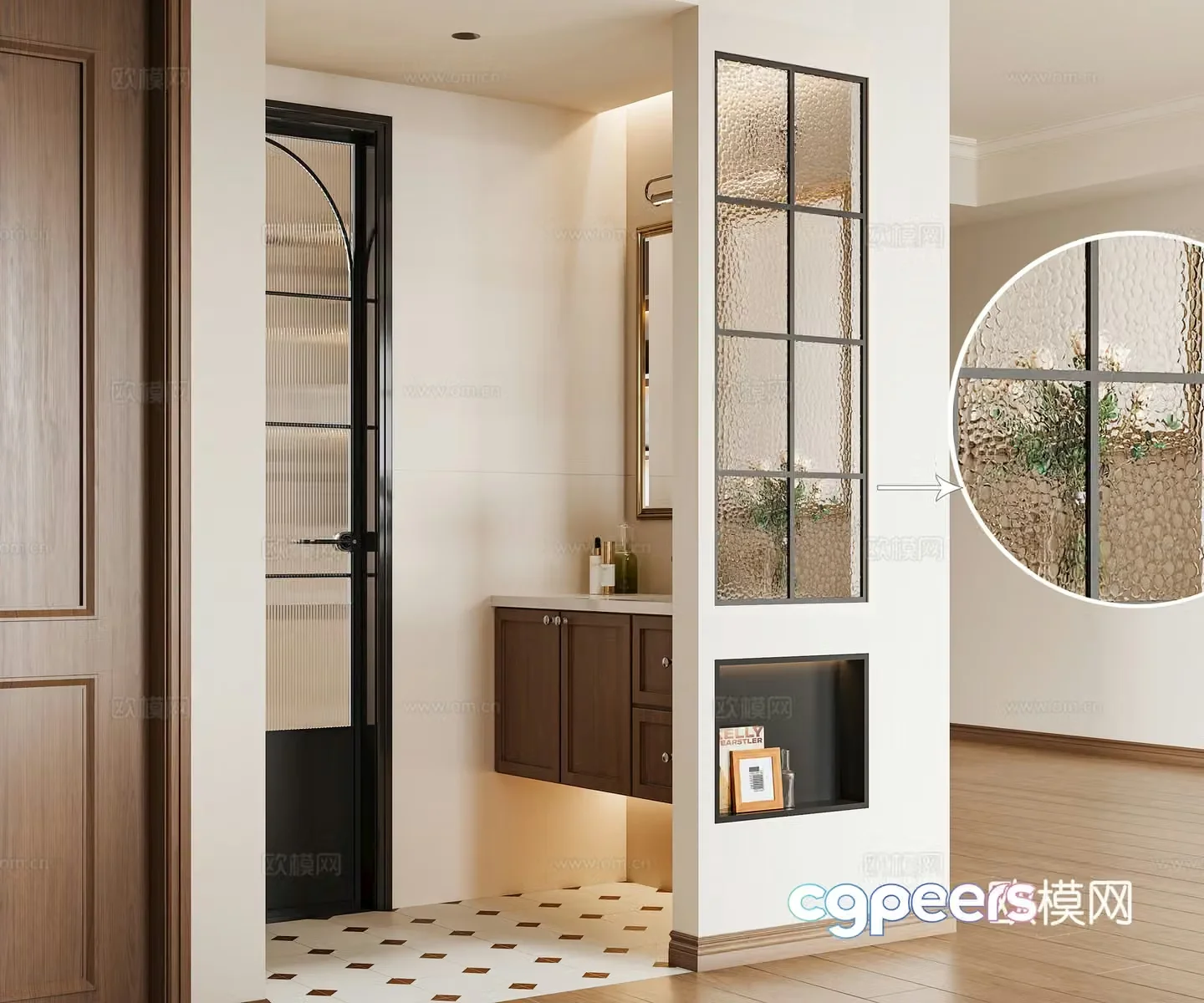 Medieval style bathroom dry area 3D model