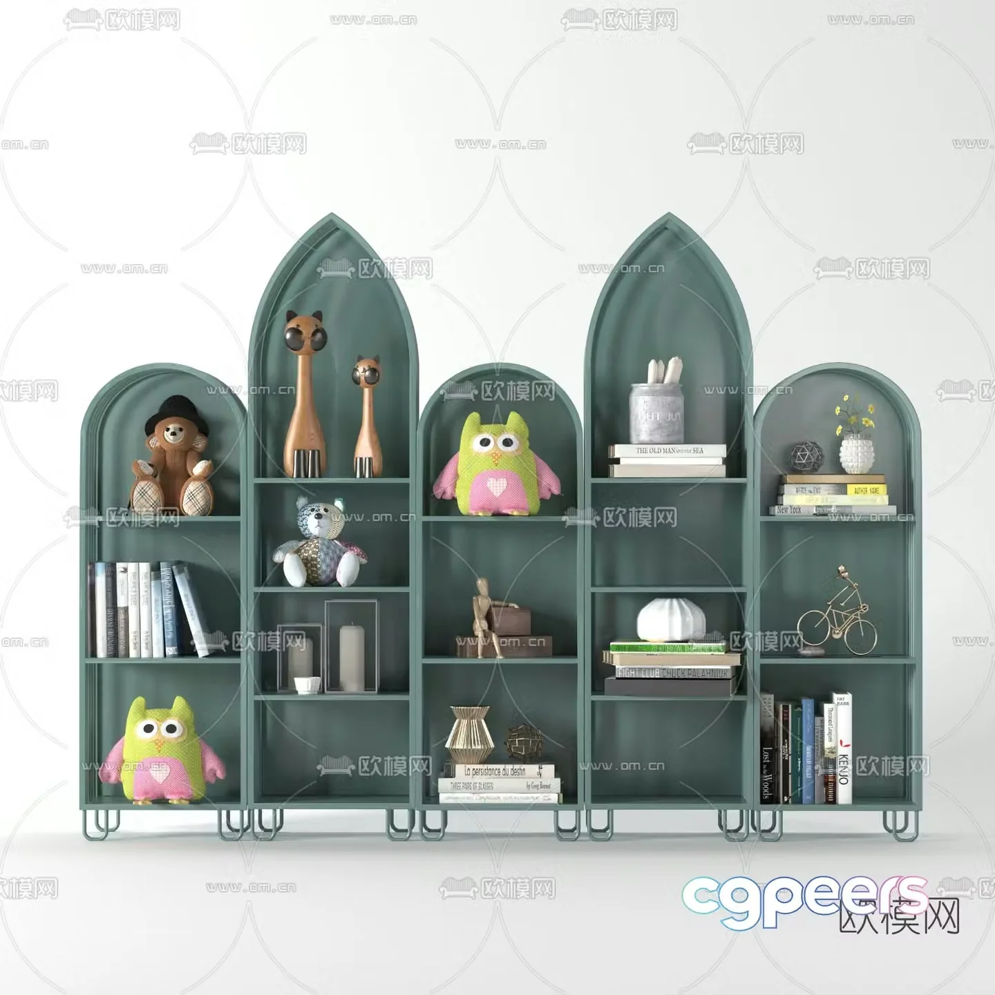 Nordic children’s bookcase decorative cabinet 3d model